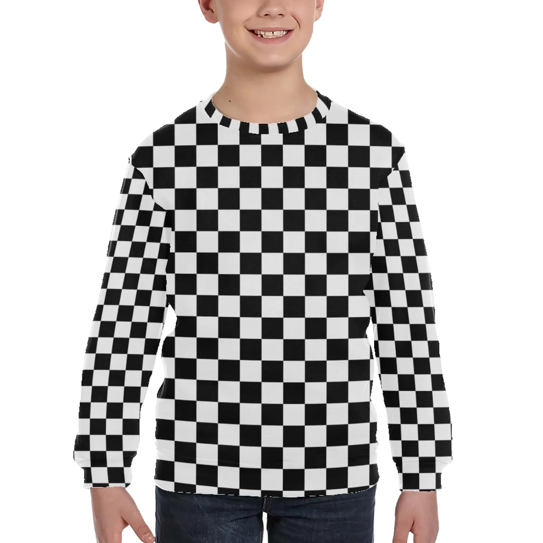 Custom Checkered Knit Sweater and Cardigan in multiple sizes for adults, kids, and babies – personalized knitwear design-ARTFULANE
