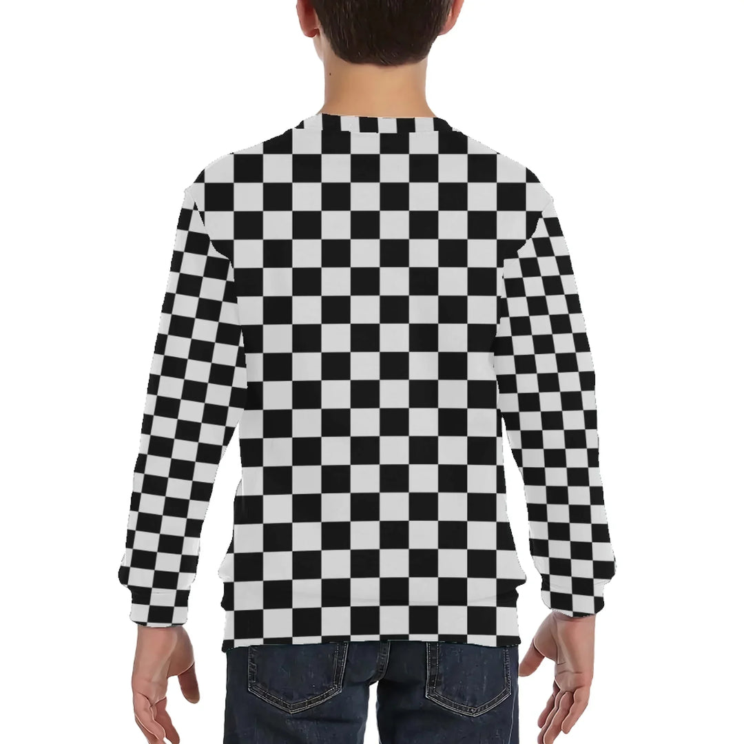 Custom Checkered Knit Sweater and Cardigan in multiple sizes for adults, kids, and babies – personalized knitwear design-ARTFULANE