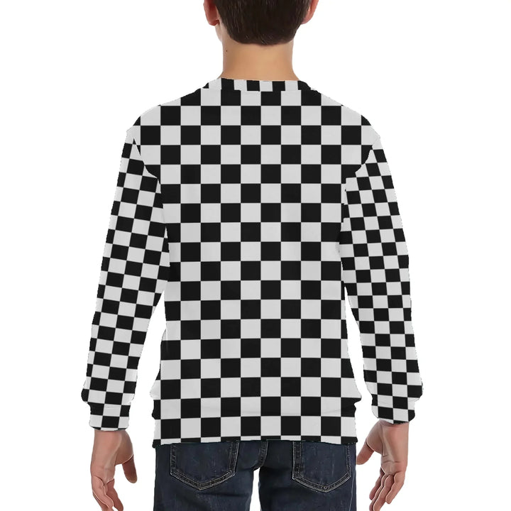 Custom Checkered Knit Sweater and Cardigan in multiple sizes for adults, kids, and babies – personalized knitwear design-ARTFULANE