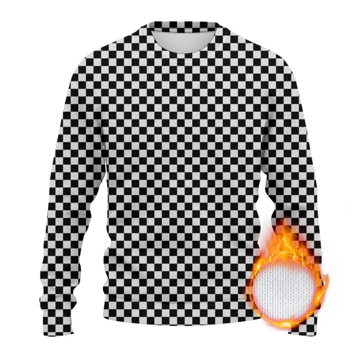 Custom Checkered Knit Sweater and Cardigan in multiple sizes for adults, kids, and babies – personalized knitwear design-ARTFULANE