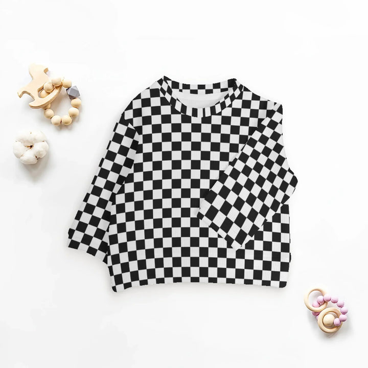 Custom Checkered Knit Sweater and Cardigan in multiple sizes for adults, kids, and babies – personalized knitwear design-ARTFULANE