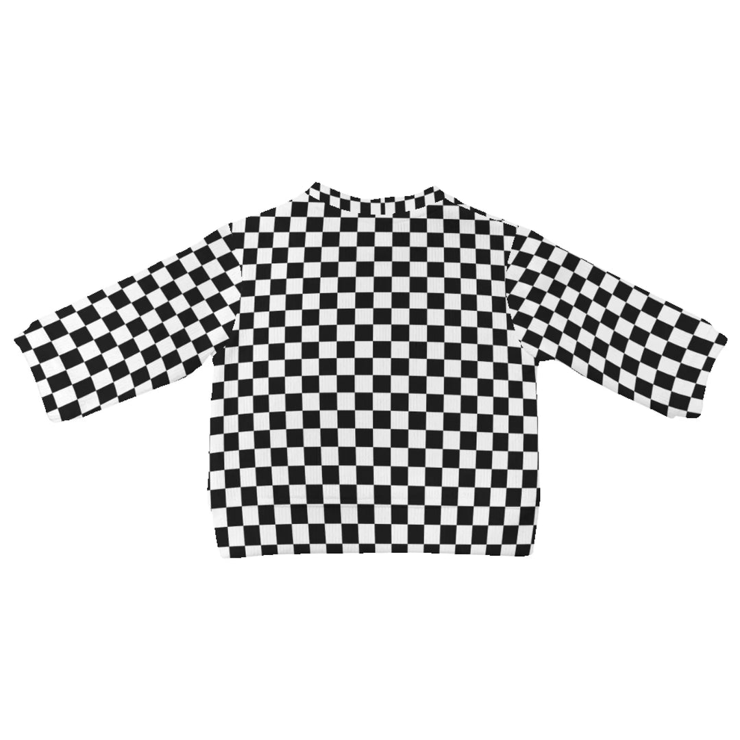 Custom Checkered Knit Sweater and Cardigan in multiple sizes for adults, kids, and babies – personalized knitwear design-ARTFULANE