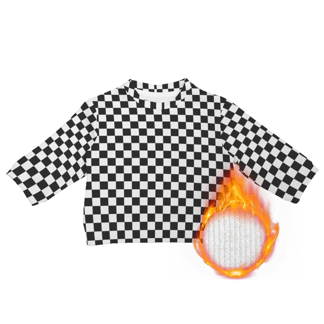 Custom Checkered Knit Sweater and Cardigan in multiple sizes for adults, kids, and babies – personalized knitwear design-ARTFULANE