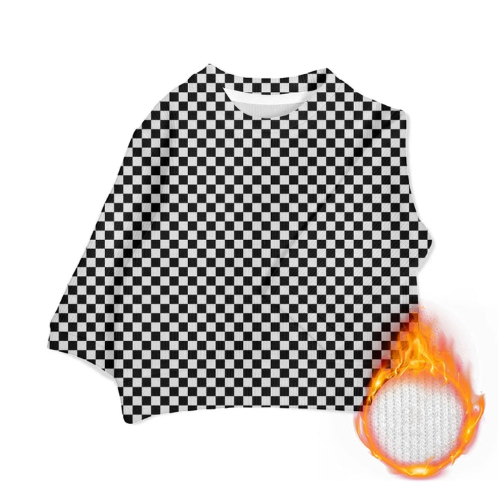 Custom Checkered Knit Sweater and Cardigan in multiple sizes for adults, kids, and babies – personalized knitwear design-ARTFULANE