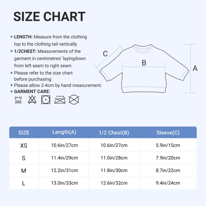 Size Chart Custom baby Knit Sweater - ARTFULANE