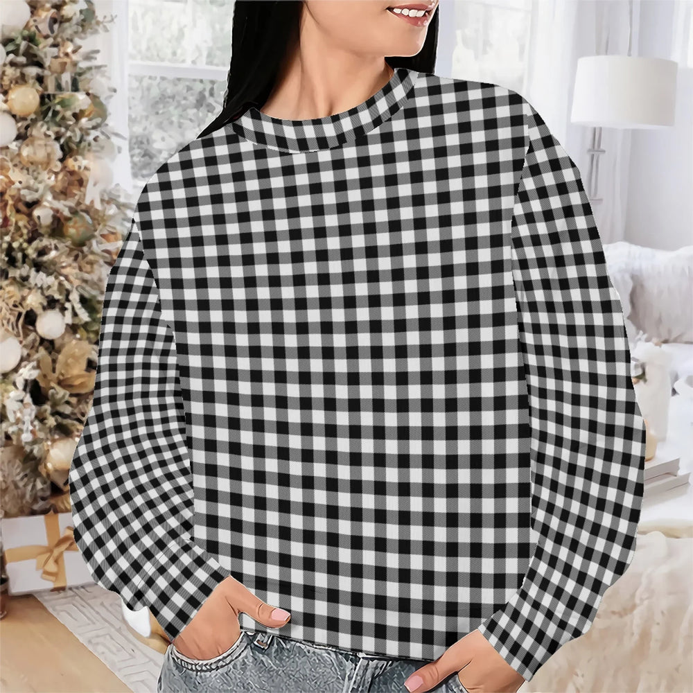 Custom Gingham Knit Sweater and Cardigan in multiple sizes for adults, kids, and babies – personalized knitwear design-ARTFULANE