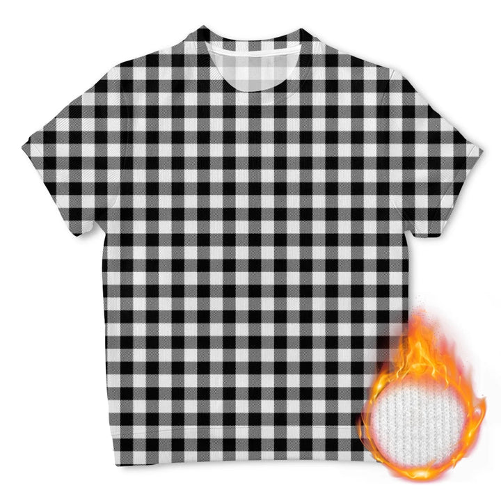 Custom Gingham short sleeve Wool Sweater - ARTFULANE