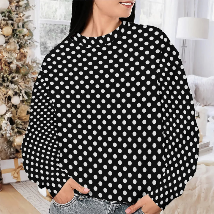 Custom Boho Polka Dots Knit Sweater and Cardigan in multiple sizes for adults, kids, and babies – personalized knitwear design-ARTFULANE