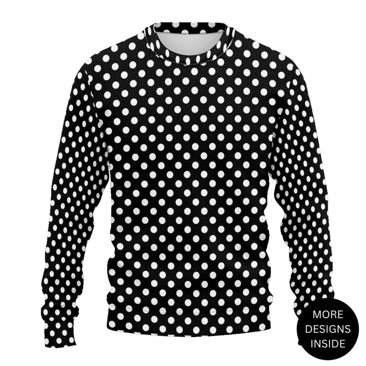 Custom Boho Polka Dots Knit Sweater and Cardigan in multiple sizes for adults, kids, and babies – personalized knitwear design-ARTFULANE