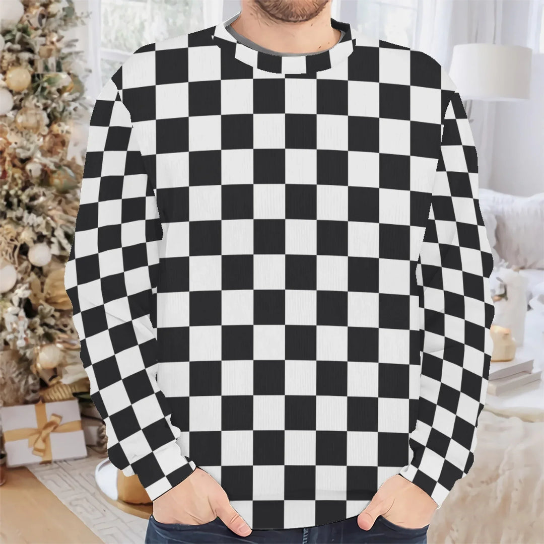 Custom Retro Groovy Knit Sweater and Cardigan in multiple sizes for adults, kids, and babies – personalized knitwear design-ARTFULANE