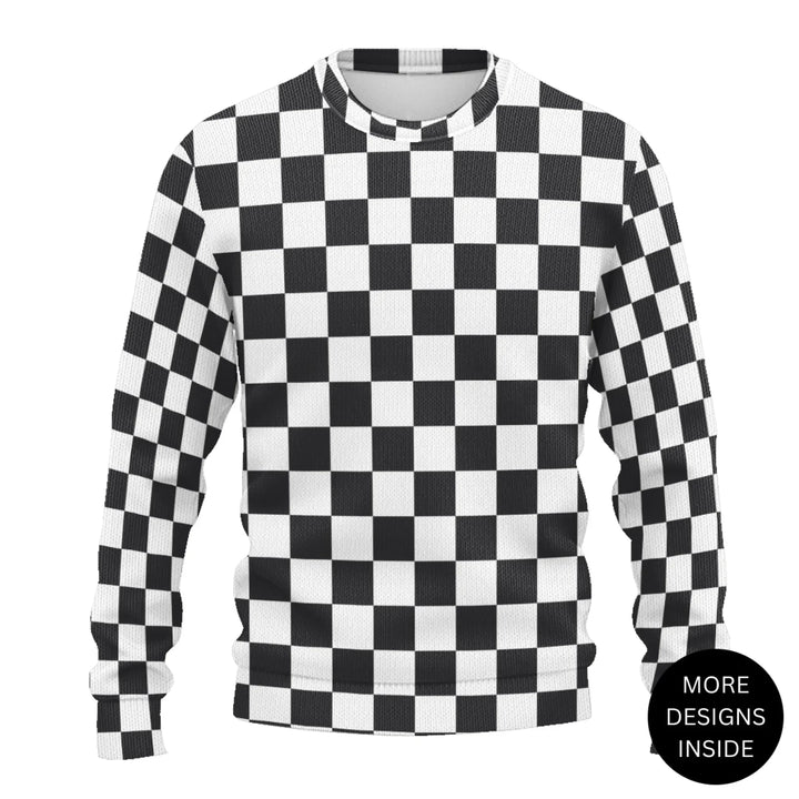 Custom Retro Groovy Knit Sweater and Cardigan in multiple sizes for adults, kids, and babies – personalized knitwear design-ARTFULANE