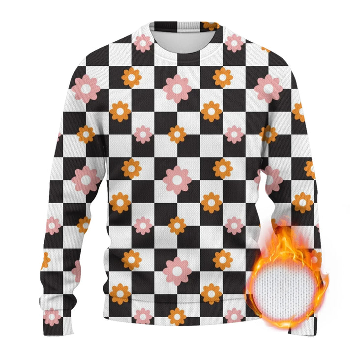 Custom Retro Groovy Knit Sweater and Cardigan in multiple sizes for adults, kids, and babies – personalized knitwear design-ARTFULANE