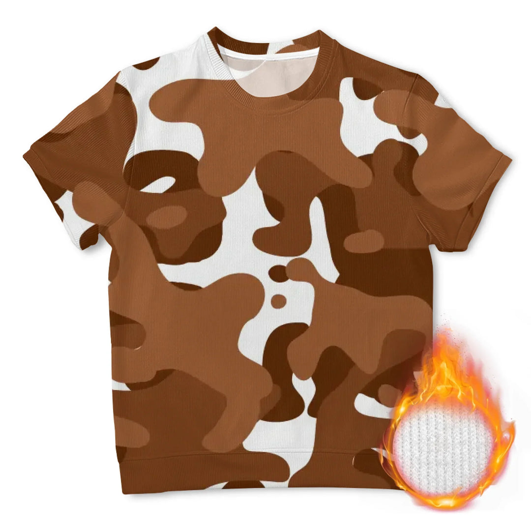 Custom Blue Toile short sleeve Wool Sweater - ARTFULANE