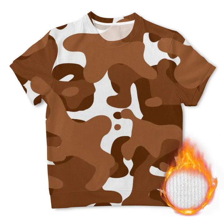 Custom Blue Toile short sleeve Wool Sweater - ARTFULANE