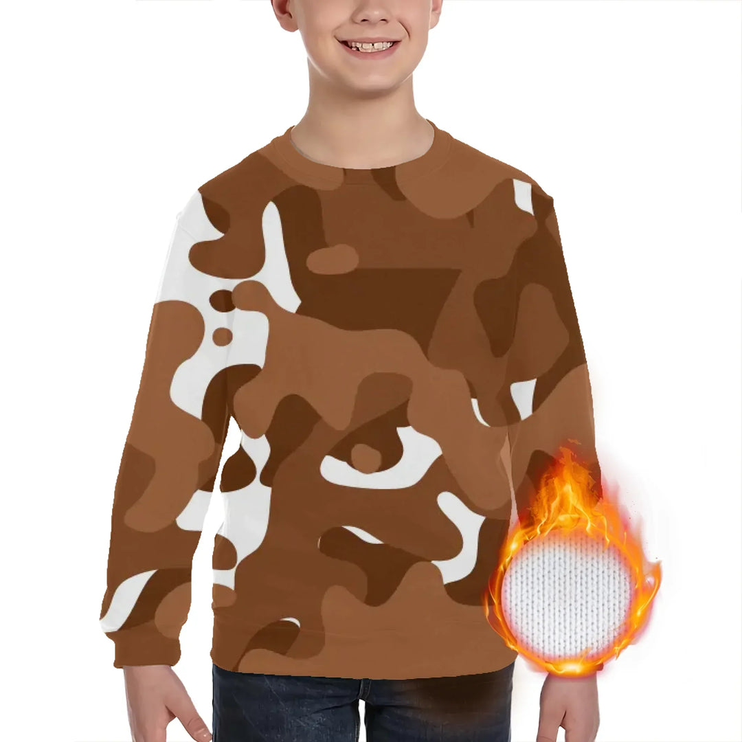 Custom Blue Toile kids Wool Sweater - ARTFULANE