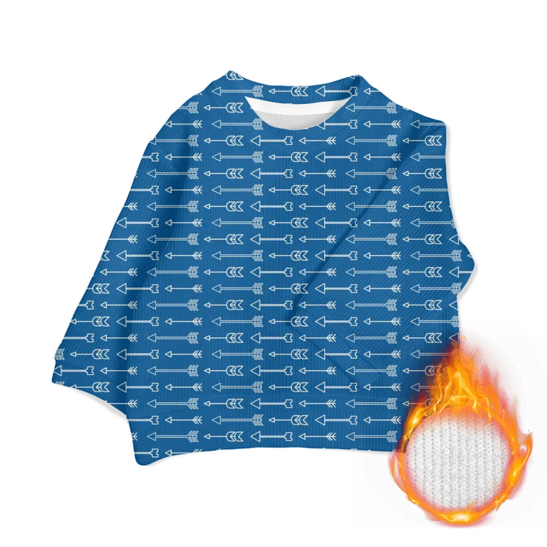 Custom Blue Toile Baby Wool Sweater - ARTFULANE