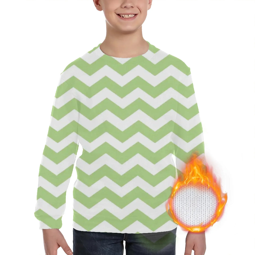 Custom Blue Toile kids Wool Sweater - ARTFULANE