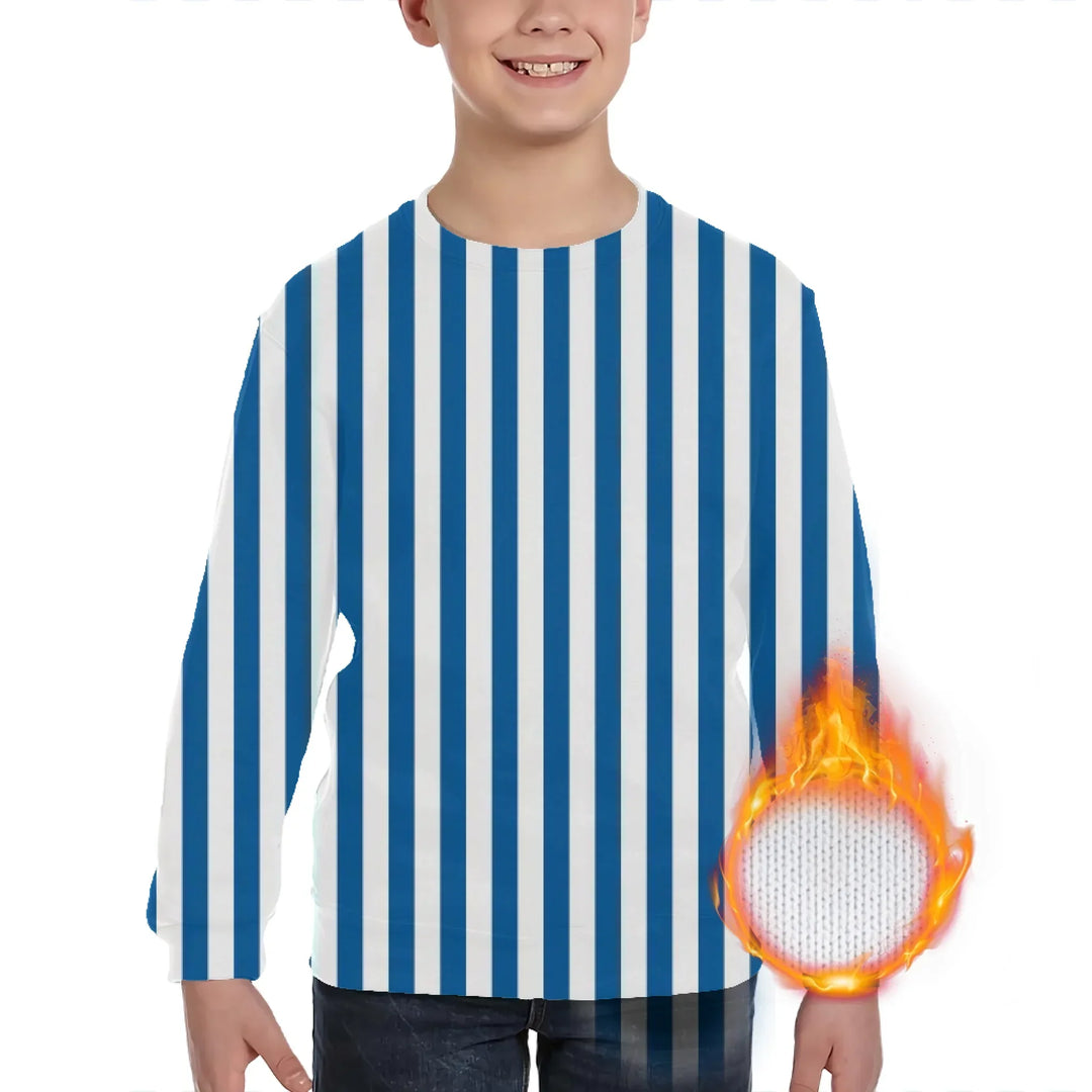 Custom Blue Toile kids Wool Sweater - ARTFULANE