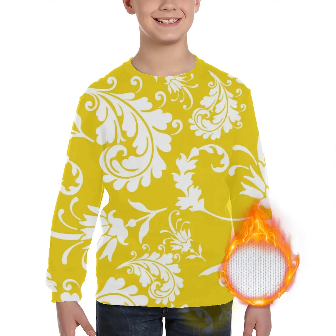 Custom Blue Toile kids Wool Sweater - ARTFULANE