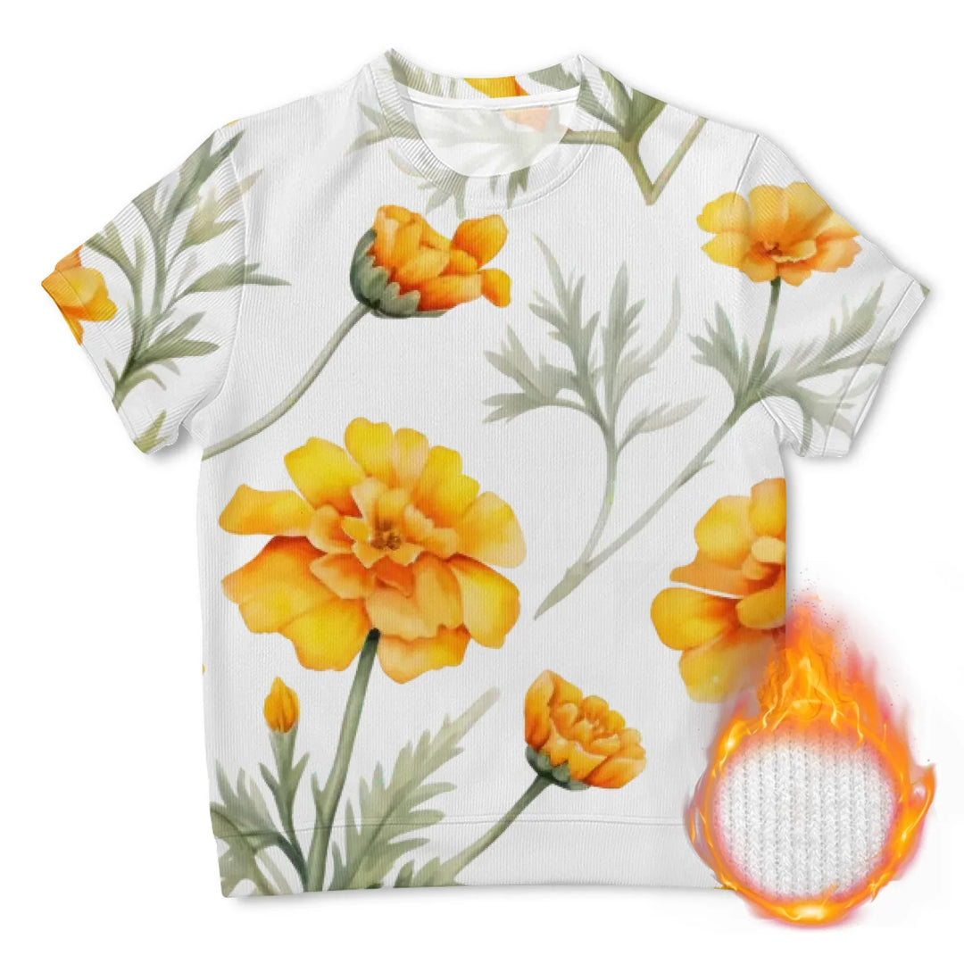 Custom Blue Toile short sleeve Wool Sweater - ARTFULANE