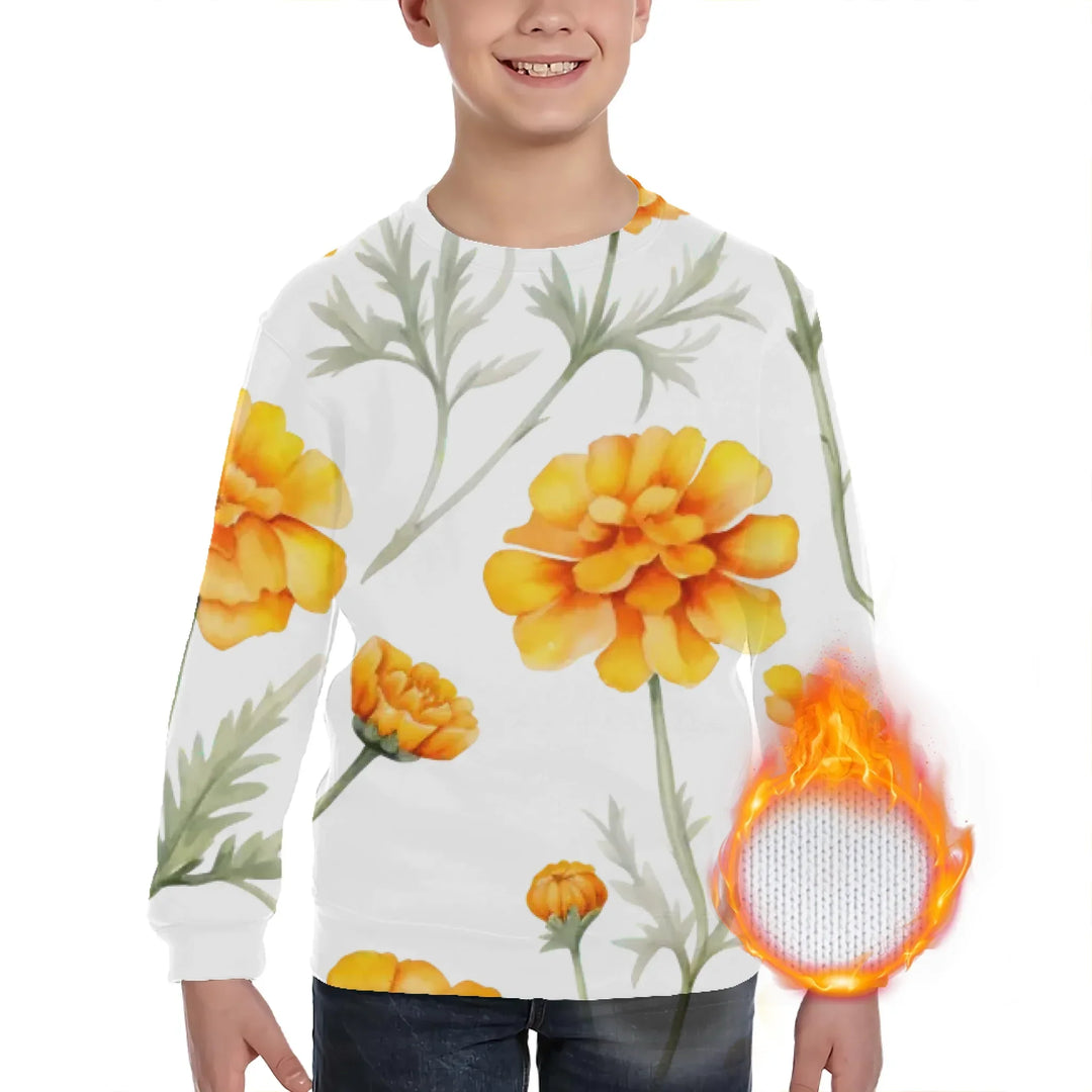 Custom Blue Toile kids Wool Sweater - ARTFULANE