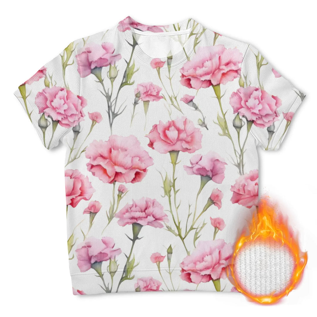 Custom Blue Toile short sleeve Wool Sweater - ARTFULANE