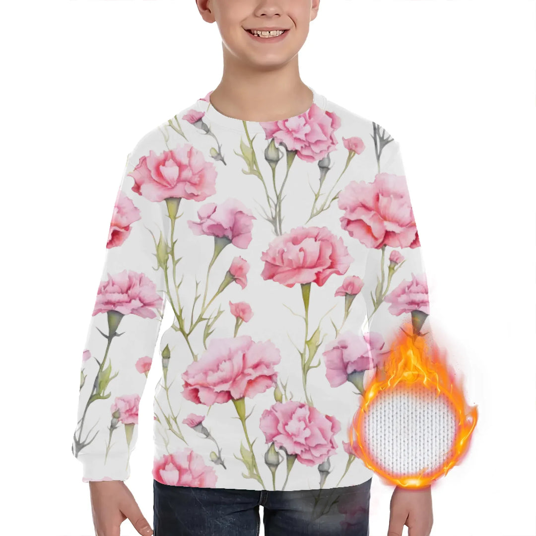 Custom Blue Toile kids Wool Sweater - ARTFULANE