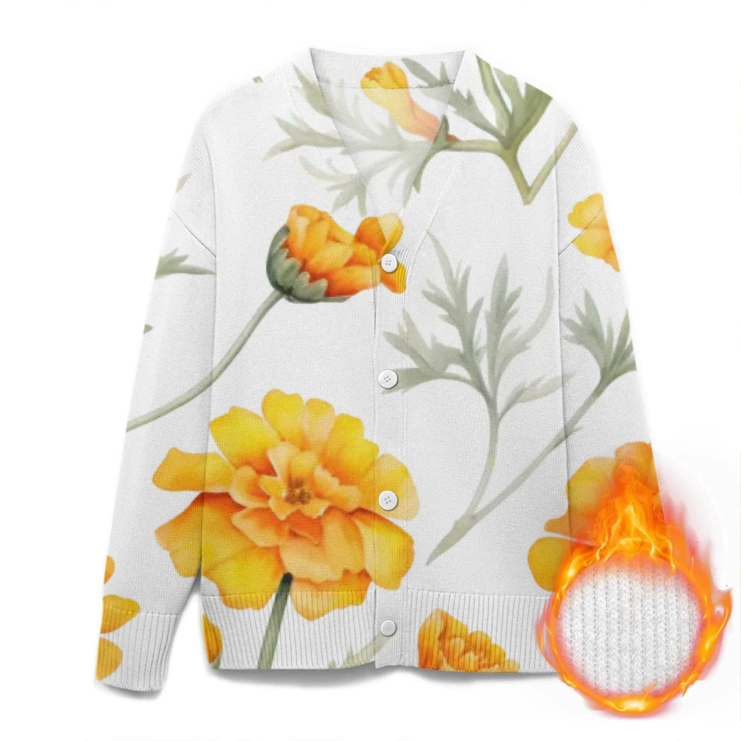 Custom Blue Toile cardigan Wool Sweater - ARTFULANE