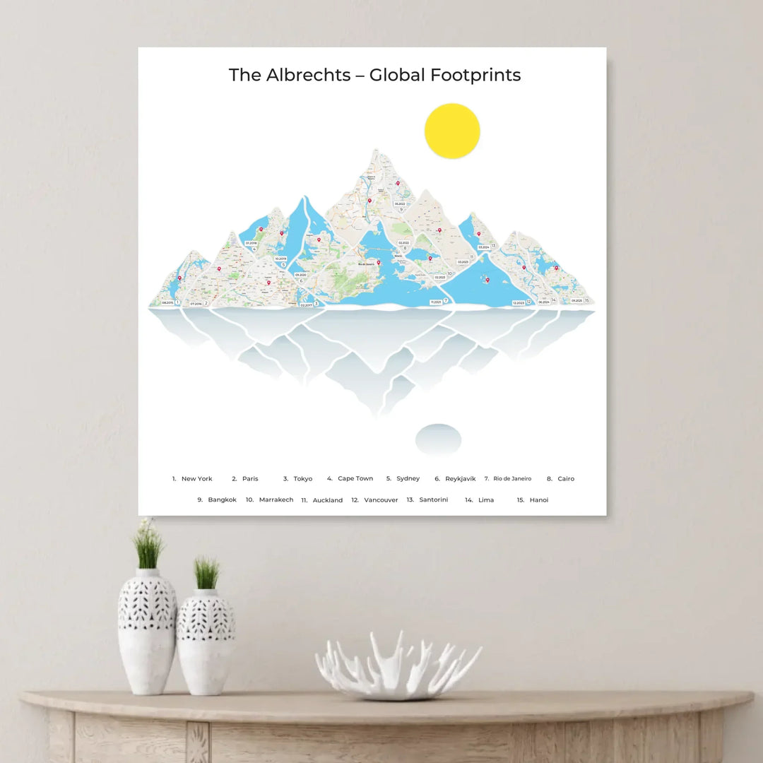 Custom Mountain Range Location Maps Wall Art - unframed-square-canvas-on-wall-ARTFULANE