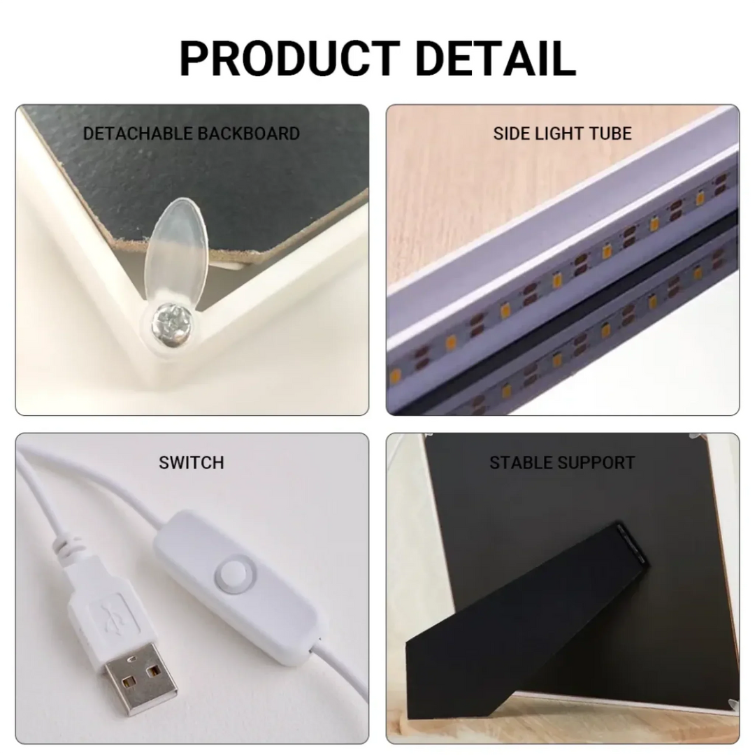 Custom-Birth-Month-Flower-Bouquet-LED-Mirror-Frame-Lamp-details-arfulane