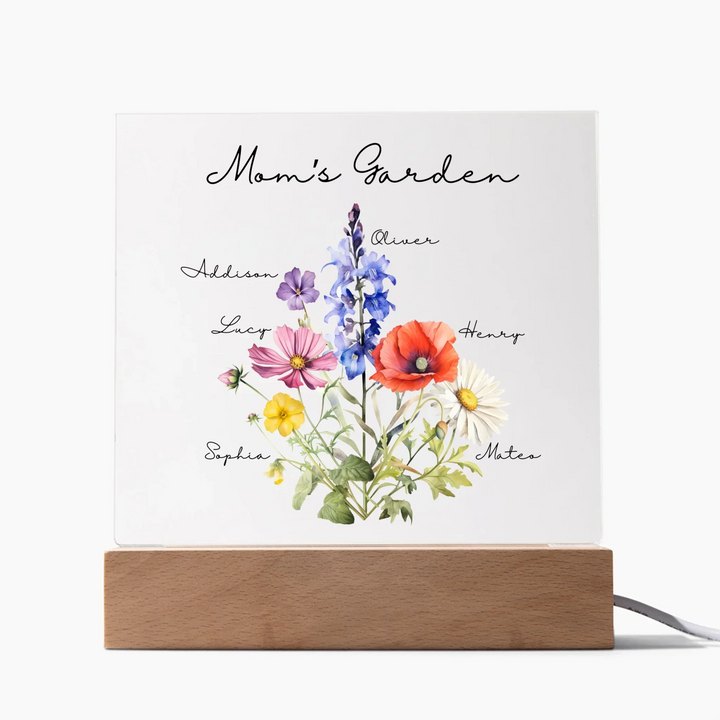 Custom-Watercolor-Birth-Month-Flower-Bouquet-Acrylic-Square-LED-Sign-artfulane