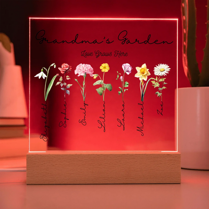 Acrylic Square with LED Base 9