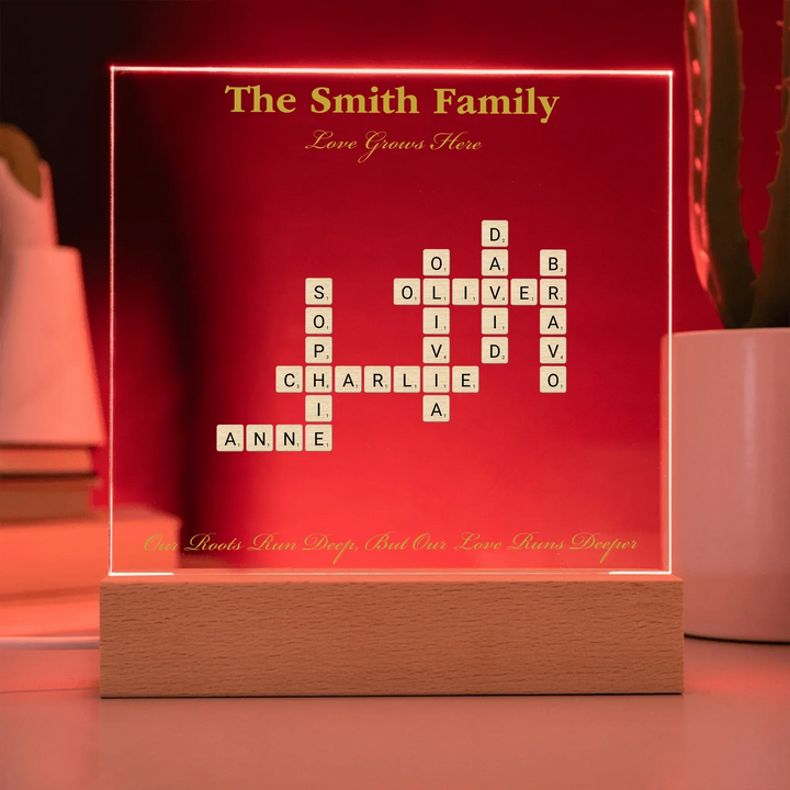 Acrylic Square with LED Base 9