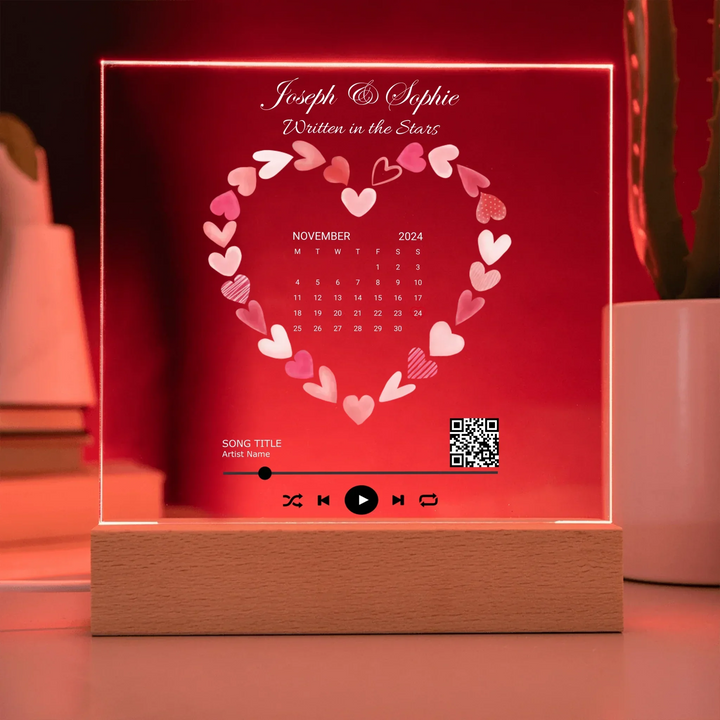 Acrylic Square with LED Base 9