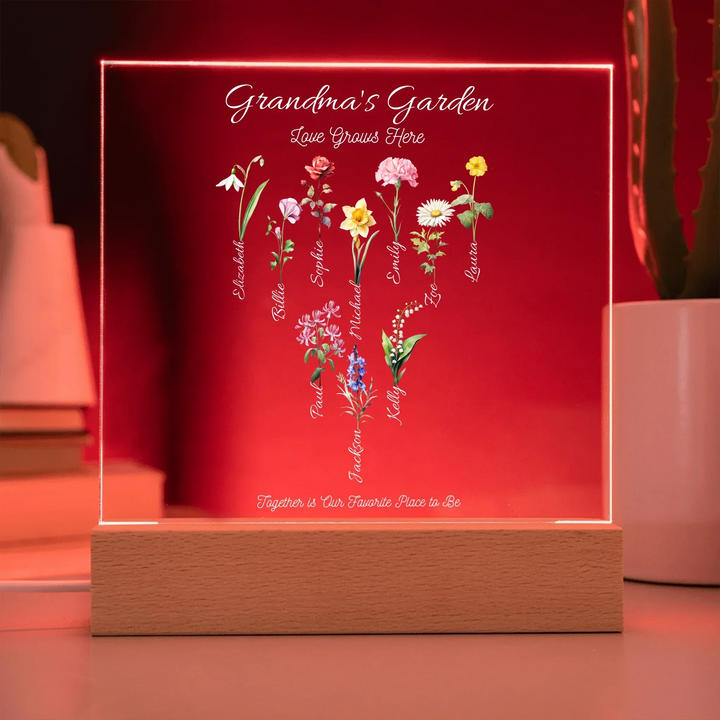 Acrylic Square with LED Base 9