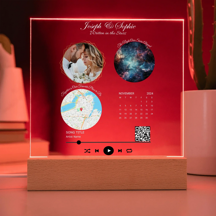 Acrylic Square with LED Base 9