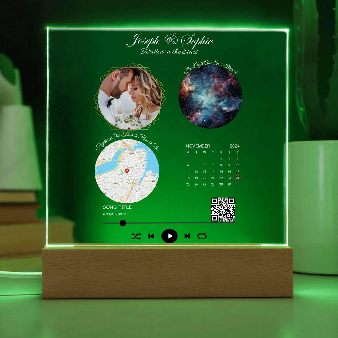 Acrylic Square with LED Base 7