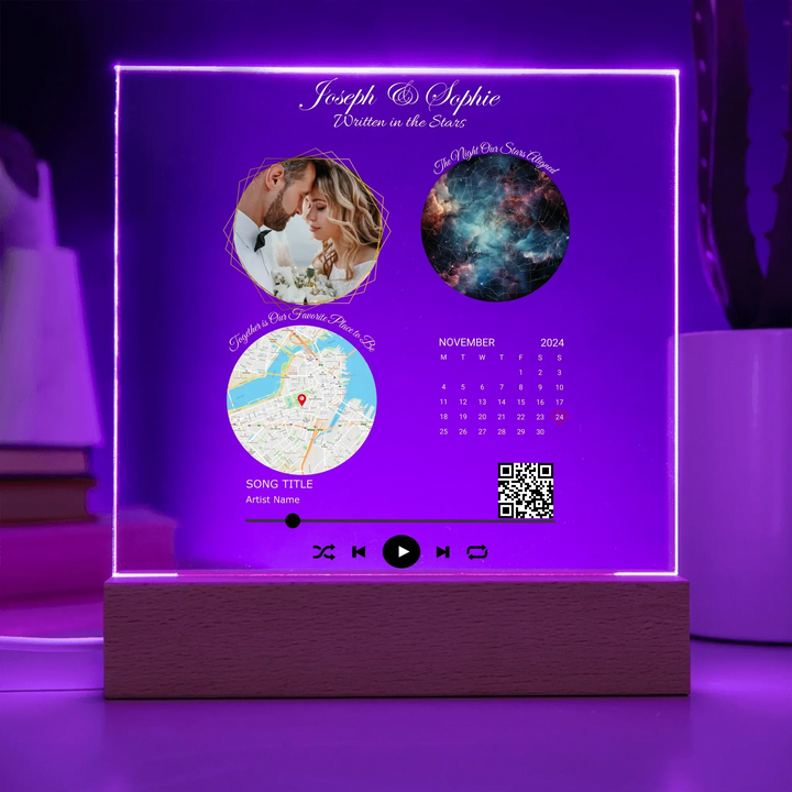 Acrylic Square with LED Base 8