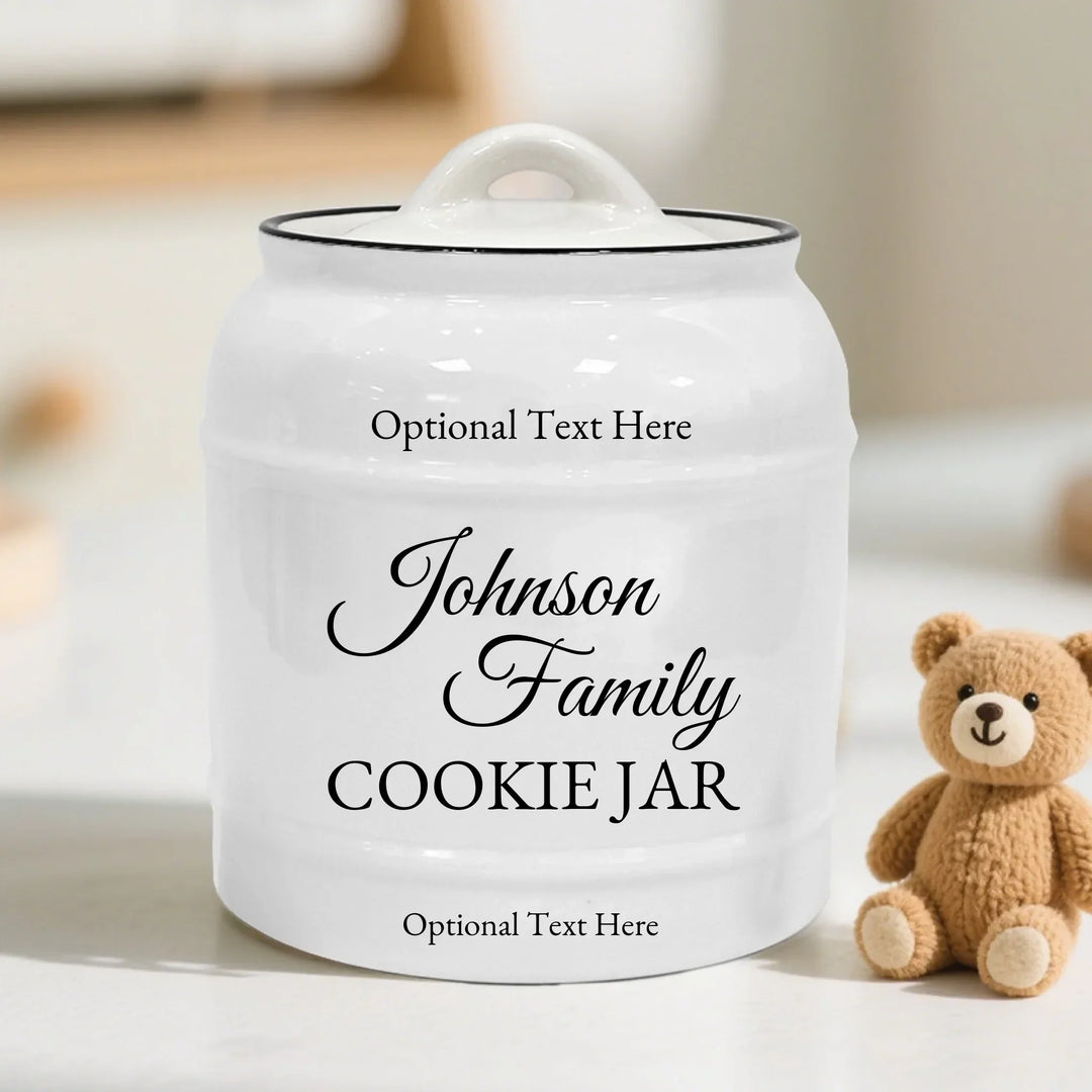 Custom Family Name Ceramic Cookie Jar