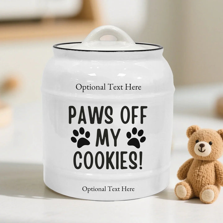 Custom "Paws Off My Cookies" Cookie Jar