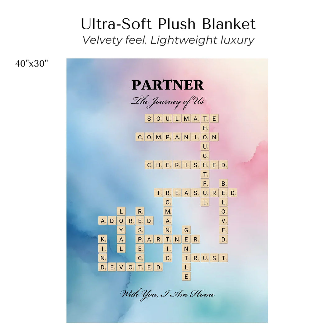 Custom Partner Word Tile - Ultra-Soft Plush Blanket 40"x30"-ARTFULANE