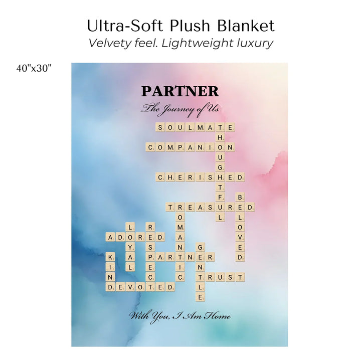 Custom Partner Word Tile - Ultra-Soft Plush Blanket 40"x30"-ARTFULANE