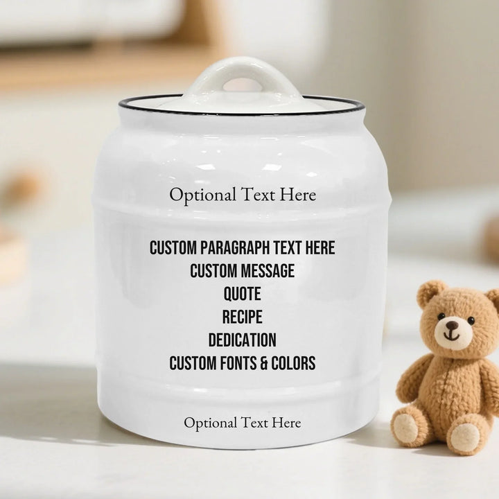 Custom Paragraph Ceramic Cookie Jar