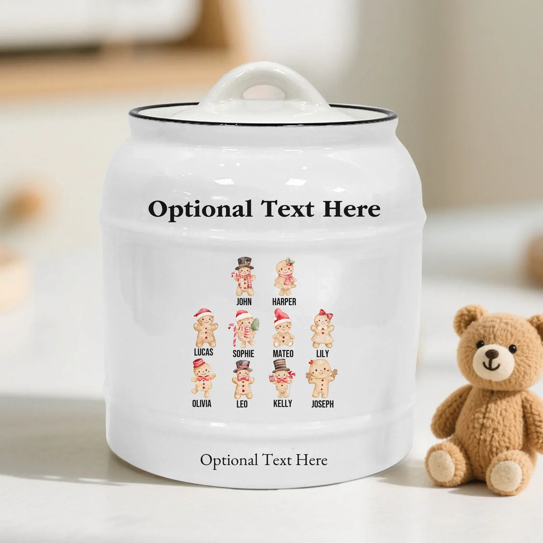 Custom Gingerbread Family Ceramic Cookie Jar
