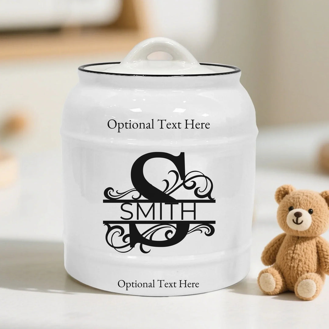 Custom Elegant Monogram Cookie Jar