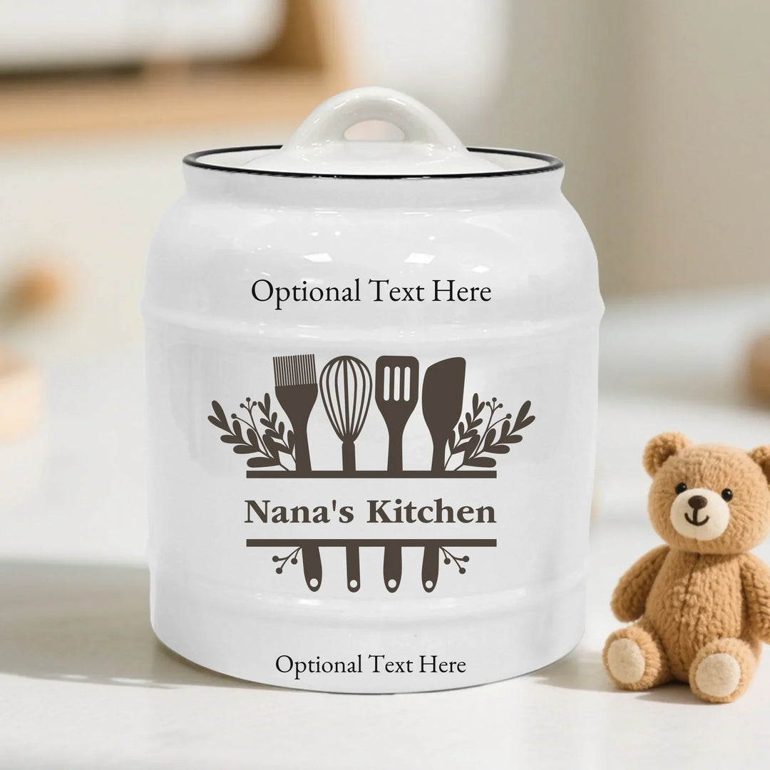 Custom Kitchen Utensil Monogram Cookie Jar