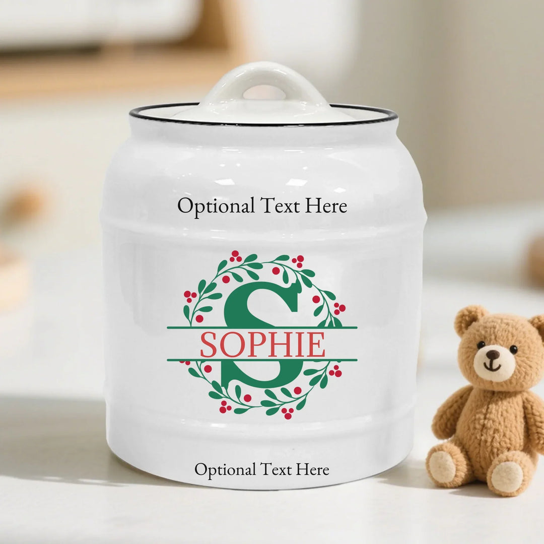 Custom Christmas Monogram Cookie Jar