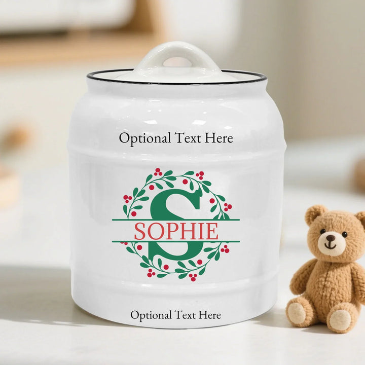 Custom Christmas Monogram Cookie Jar