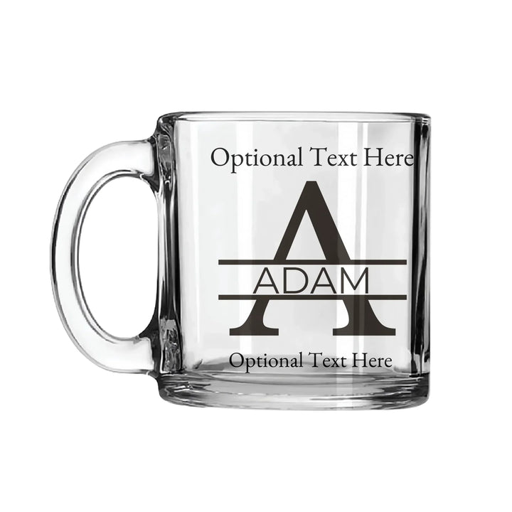 Custom Monogram Clear Glass Mug