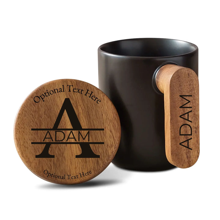 Custom Monogram Engraved Ceramic Mug